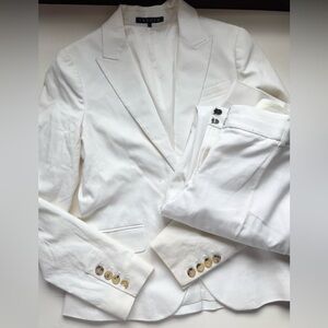 Theory White Suit Size 6